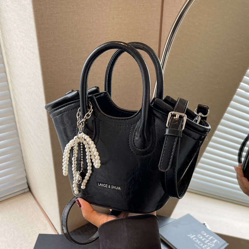 High-End Textured Mini Bucket Tote Bag for Women - 2025 Minimalist Stylish Crossbody Shoulder Bag