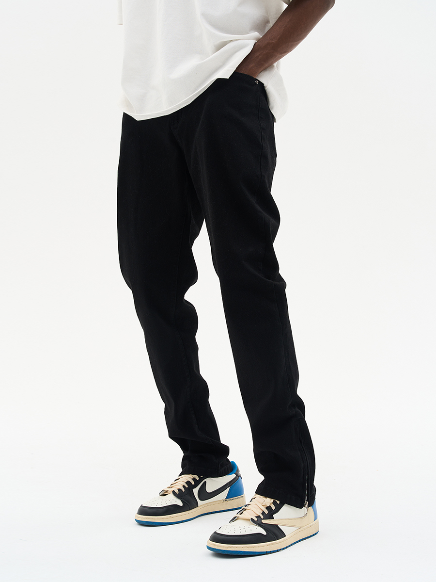 High Street Casual Cuff Zipper Denim Pants - Trendy Y2K Inspired Streetwear for Effortless Style