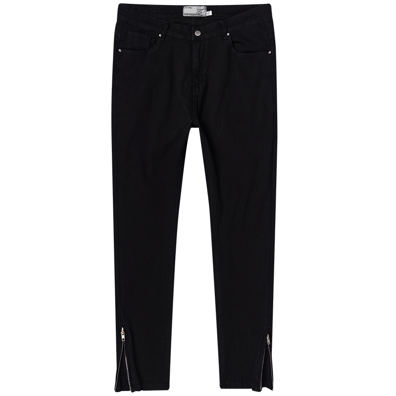 High Street Casual Cuff Zipper Denim Pants - Trendy Y2K Inspired Streetwear for Effortless Style