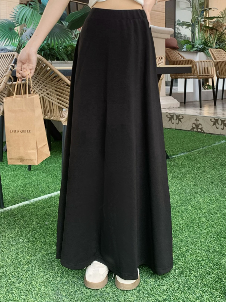 High Waist Gray A-Line Skirt for Women - Slimming Summer Versatile Style, Simple Cool Feel, Perfect for 90s and Y2K Fashion