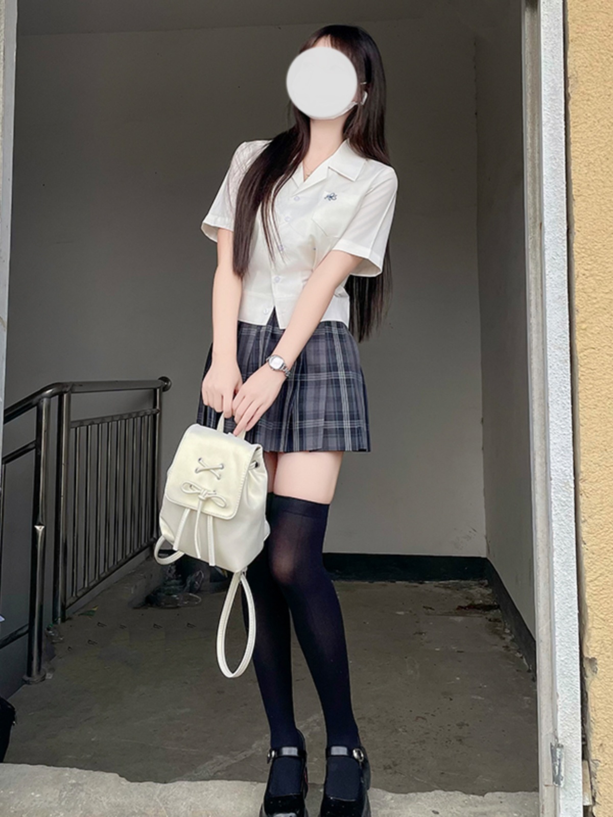 High Waist Pleated JK Plaid Skirt for Women - Cute Pudding Bear Design, Y2K Aesthetic Short Uniform Skirt