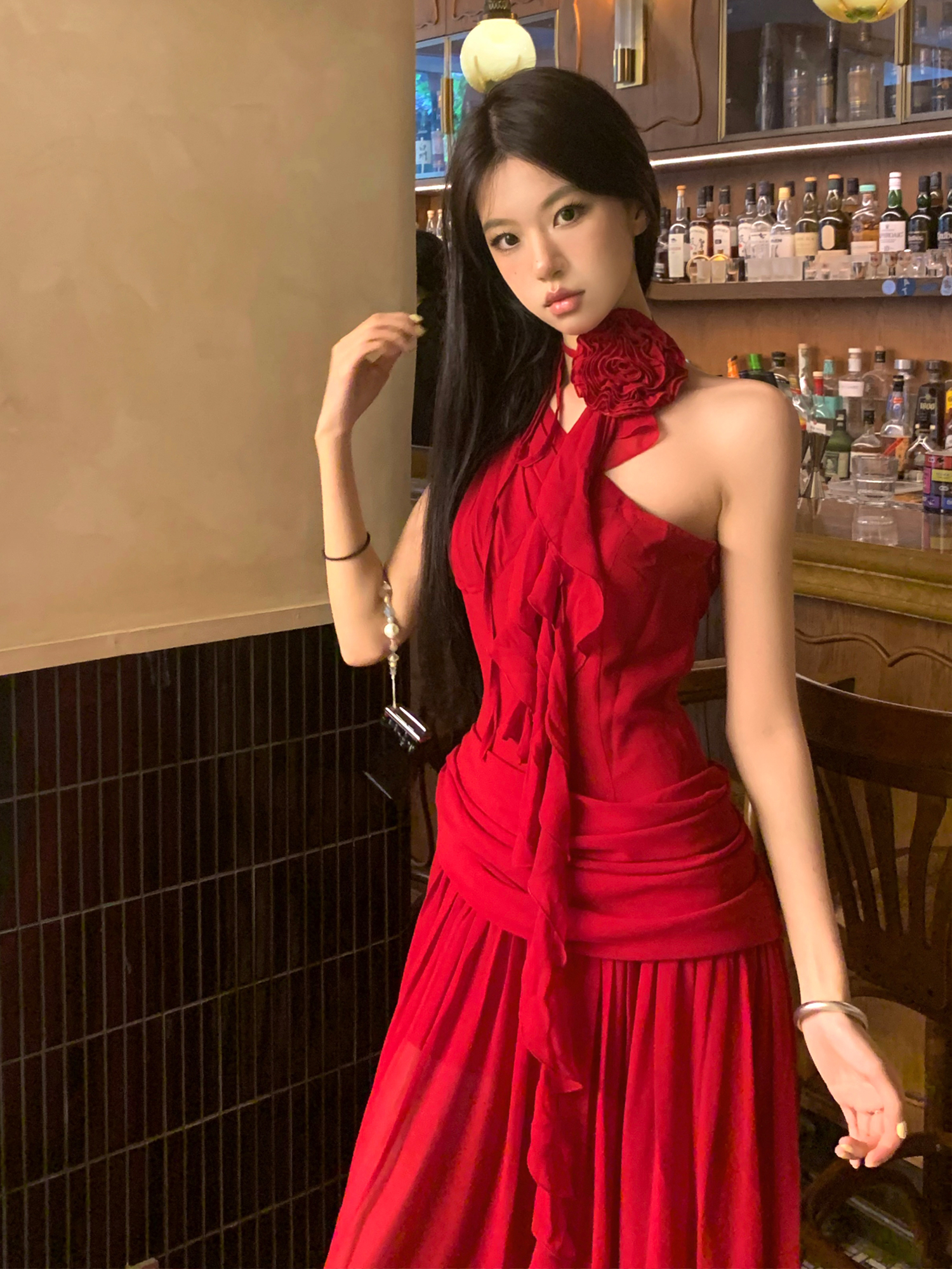 High Waist Sleeveless Dress - Greek Draped Long Skirt for Spring Summer - Sexy Slimming Style for Hot Girl Vibes