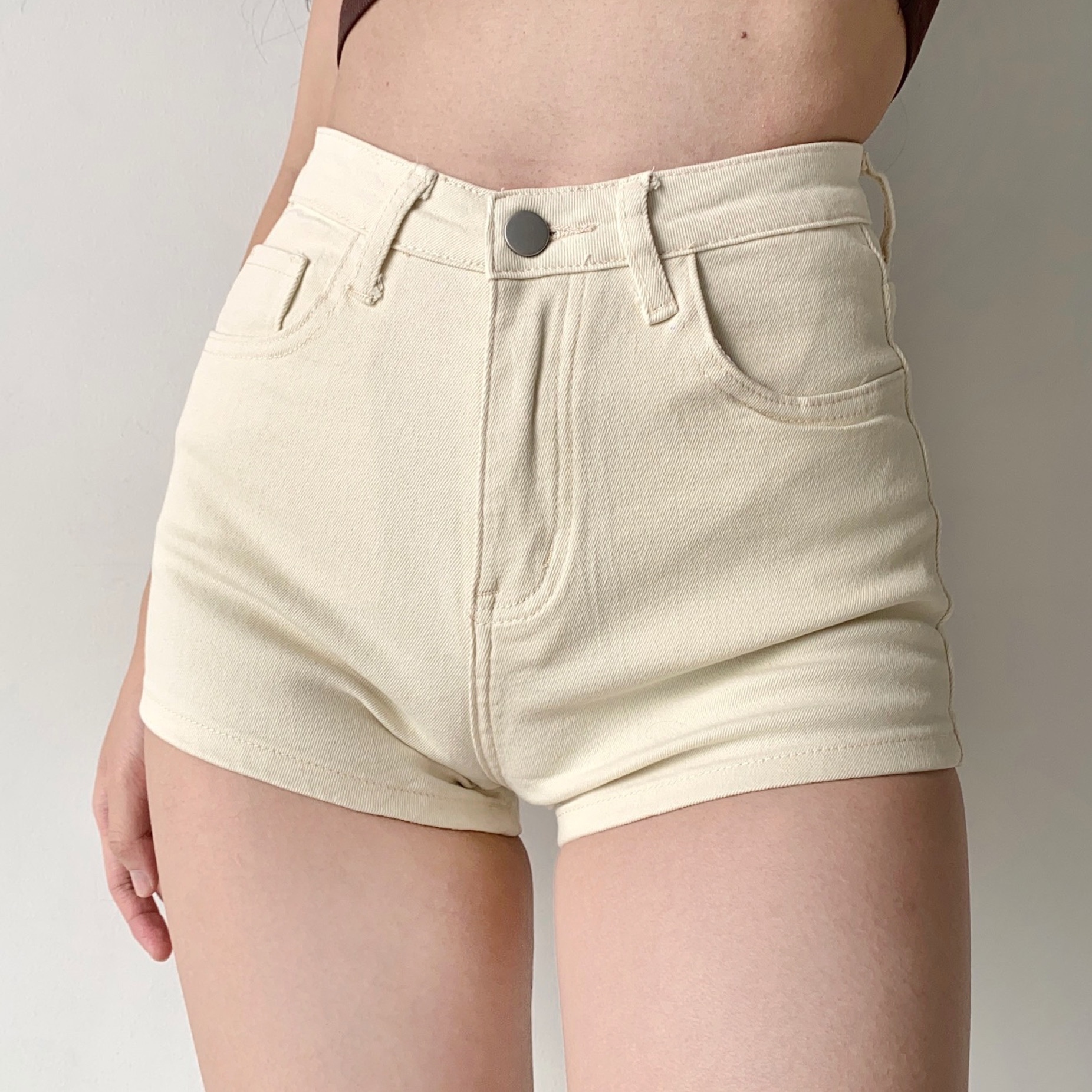 High-Waisted Slimming Long-Leg Denim Shorts for Women - European American Style Bodycon Hot Pants for Summer Fashion