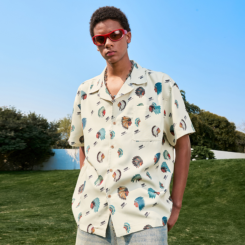 Ice Silk Cool Feel Hawaiian Short Sleeve Floral Shirt - Vintage Unisex 2025 Summer Style, Floral Print, Relaxed Fit, Tropical Vibes