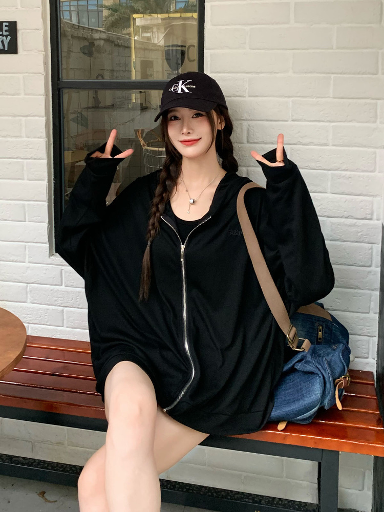 Ice Silk Hooded Sun Protection Shirt for Women - Thin Long Sleeve Cardigan Top for Summer - Cool Feeling, Lightweight, Stylish