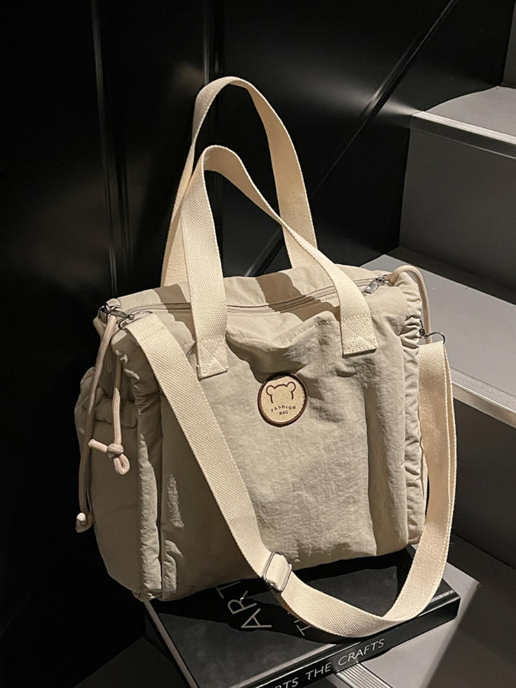 Japanese Harajuku Large-Capacity Canvas Tote Bag for Women - Simple 2025 Student Shoulder Bag for Commuting and Everyday Use