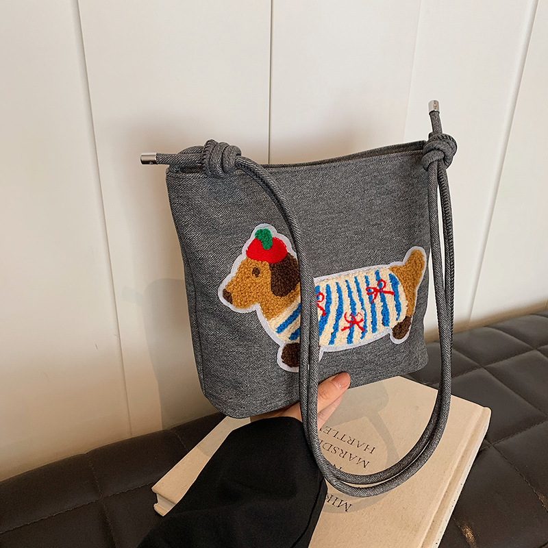 Japanese Harajuku Women's Cartoon Crossbody Tote Bag - 2025 Simple Versatile Canvas Shoulder Bag