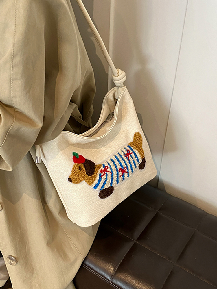 Japanese Harajuku Women's Cartoon Crossbody Tote Bag - 2025 Simple Versatile Canvas Shoulder Bag