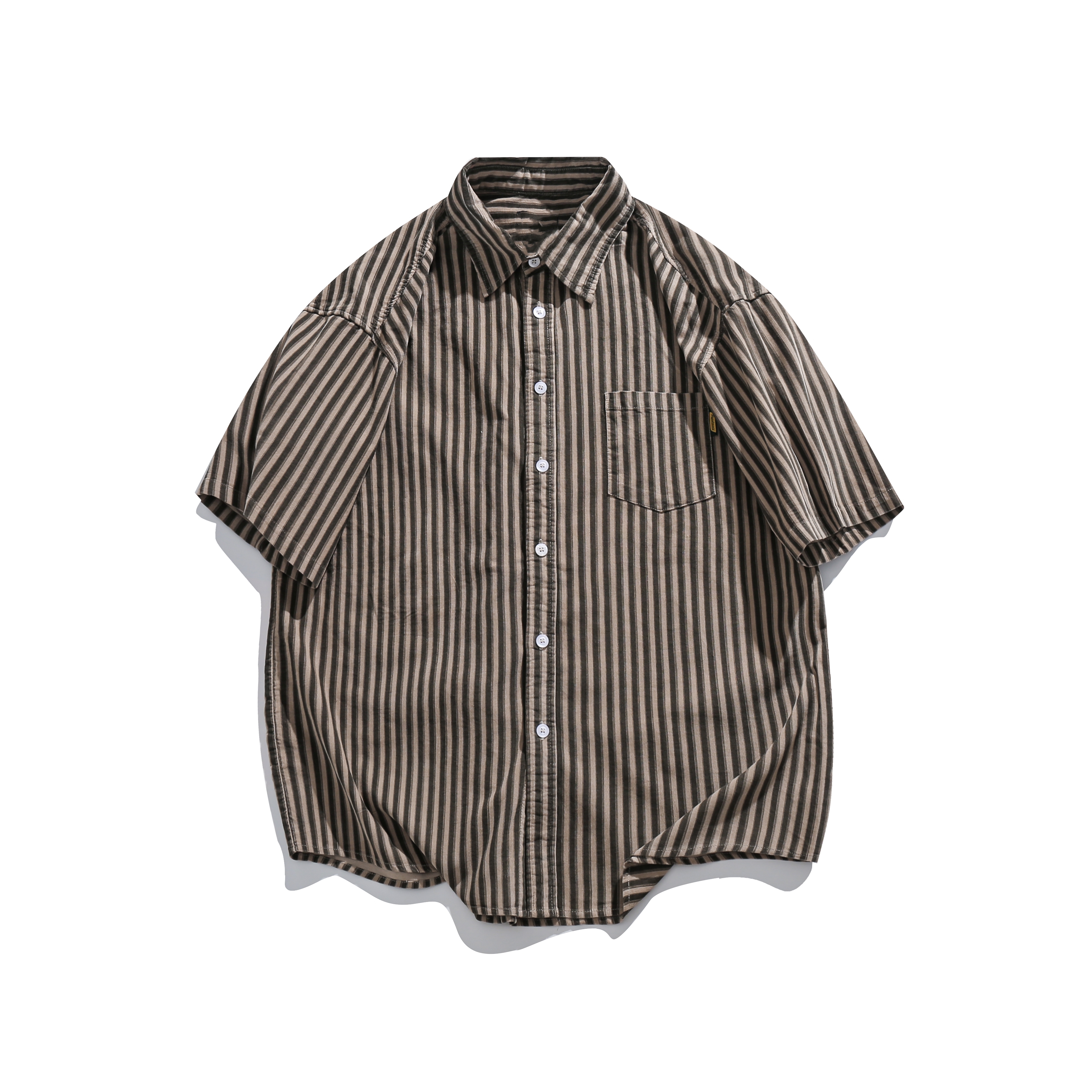 Japanese Retro Harajuku Striped Short Sleeve Shirt for Men and Women - Loose Boyfriend Style Summer Fashion Top