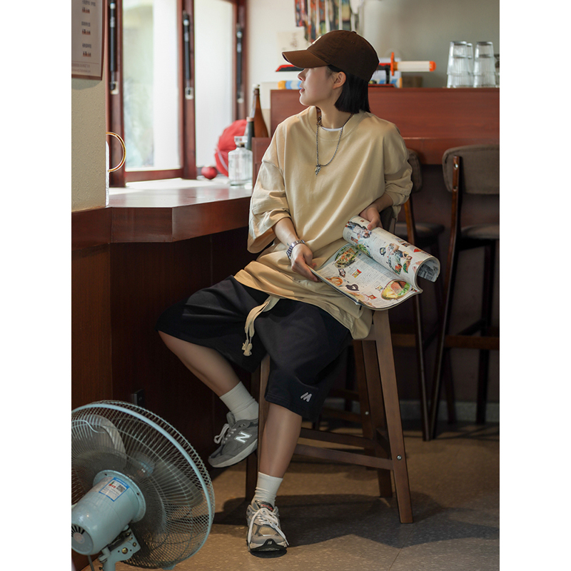 Japanese Retro Loose Five-Point Shorts for Men and Women - Casual Hong Kong Style Summer Shorts