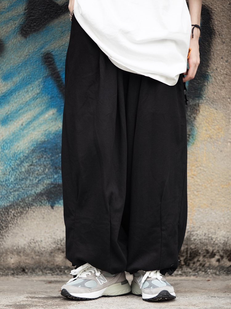 Japanese Retro Loose Sweatpants for Men and Women - Simple Versatile Straight-Leg Drawstring Harem Pants, Spring Fashion