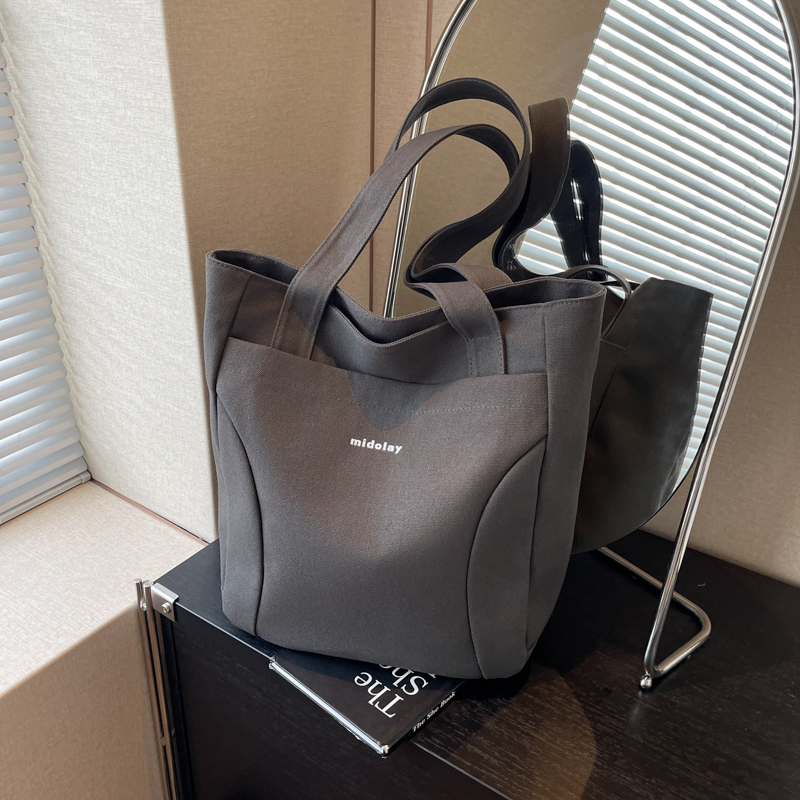 Japanese-Style Canvas Tote Bag for Women, Trendy Large Capacity Shoulder Bag for School, Commuting, and Everyday Use 2025