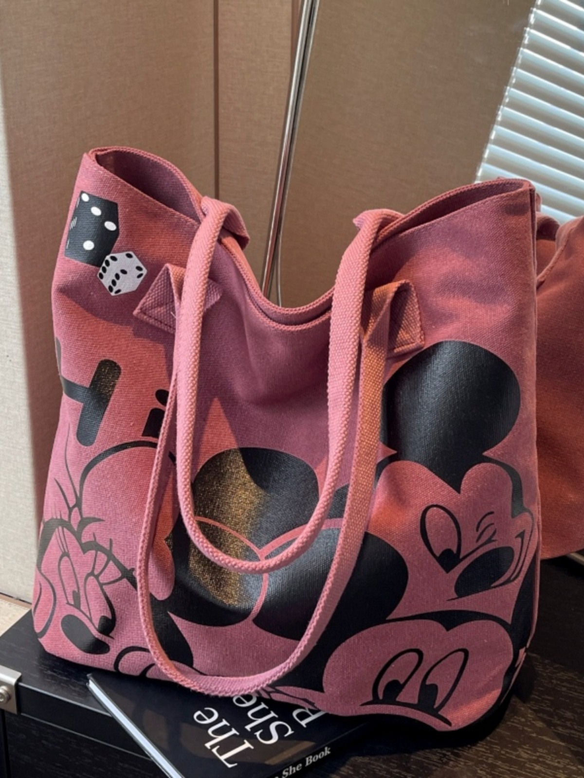 Japanese-Style Cartoon Canvas Tote Bag for Women - 2025 Large Capacity Student Shoulder Bag for Class and Commuting