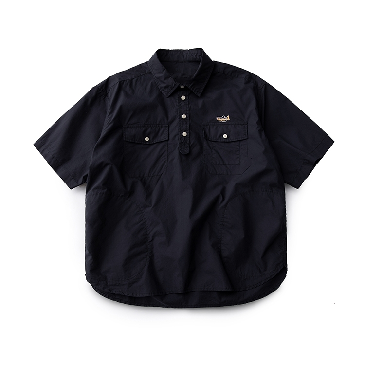 Japanese-Style Embroidered Workwear Polo Shirt for Men & Women | Summer Loose Fit Retro Half-Sleeve Trendy Top