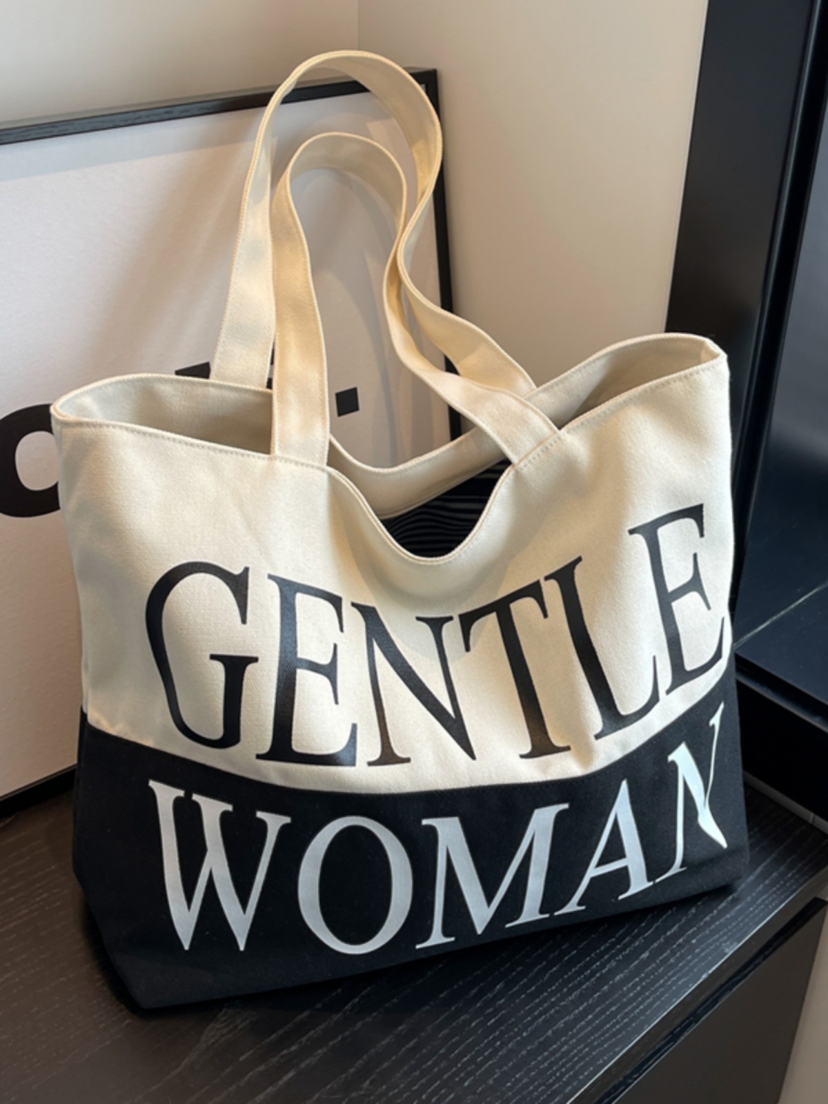 Japanese Style Large Capacity Canvas Tote Bag for Women - Versatile Casual Mommy Shoulder Bag for Class and Commuting