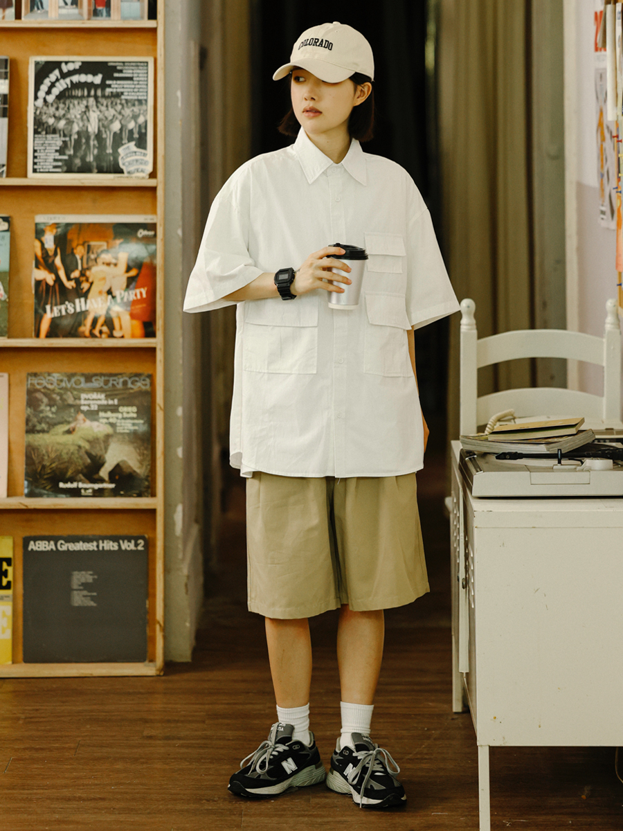 Japanese-Style Loose Fit Men's Work Shorts - Versatile Summer Casual Five-Point Pants
