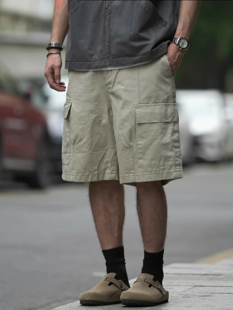 Japanese-Style Vintage Outdoor Work Shorts for Men and Women - Loose-Fit Summer High Street Straight Five-Point Pants