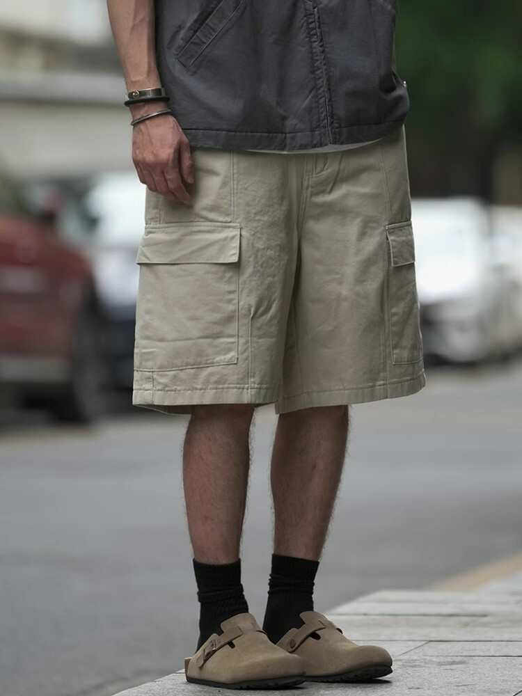 Japanese-Style Vintage Outdoor Work Shorts for Men and Women - Loose-Fit Summer High Street Straight Five-Point Pants
