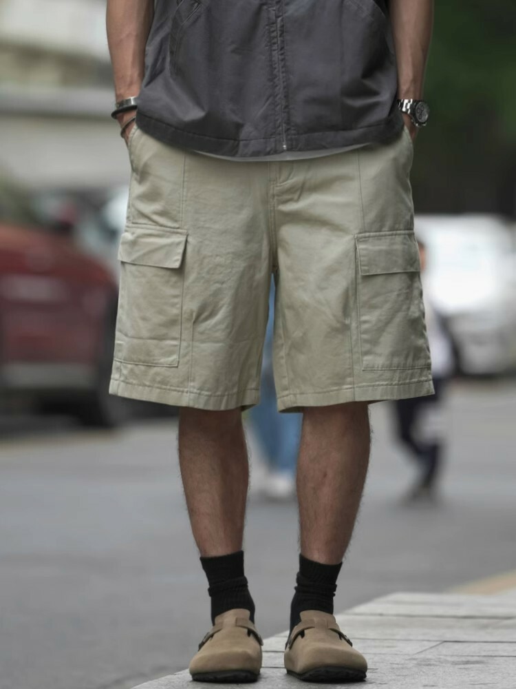 Japanese-Style Vintage Outdoor Work Shorts for Men and Women - Loose-Fit Summer High Street Straight Five-Point Pants