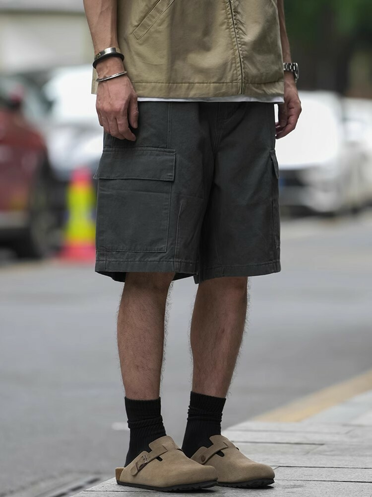 Japanese-Style Vintage Outdoor Work Shorts for Men and Women - Loose-Fit Summer High Street Straight Five-Point Pants