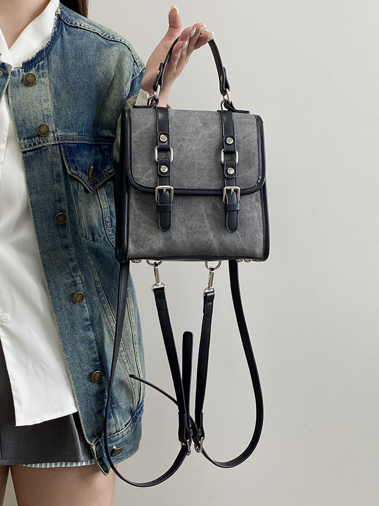 Korean Retro Women's Tote Bag - Versatile Dual-Use Small Backpack for College Style - 2025 Niche Design