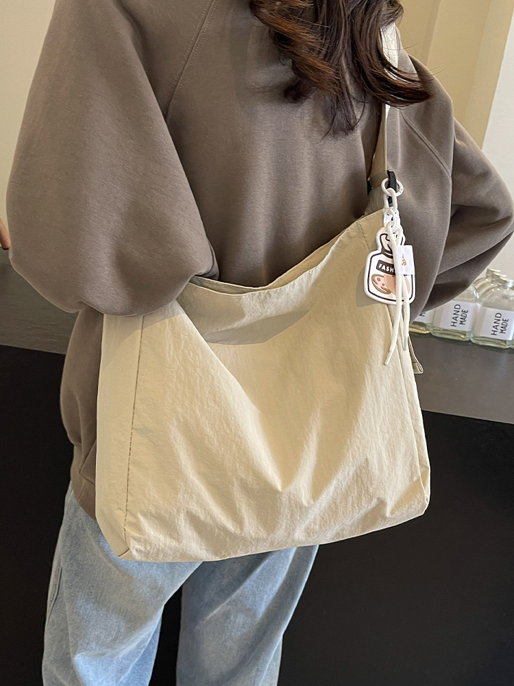 Korean-Style Artistic Canvas Tote Bag for Women - Trendy Crossbody Bag for Summer 2025, Casual Fashion Essential