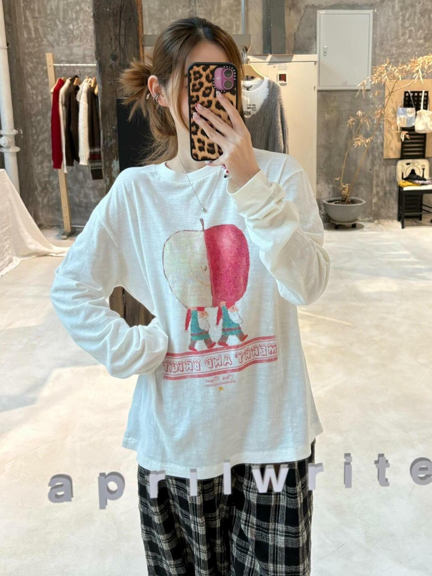 Korean Style Cartoon Print Loose Round Neck Long Sleeve T-Shirt in Soft Bamboo Cotton - Casual & Comfortable Fashion Essential