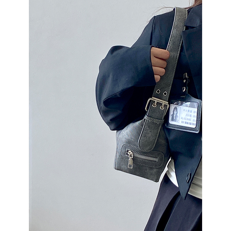 Korean Style Denim Underarm Bag for Women - Niche Design Handheld Motorcycle Small Shoulder Bag 2025 Fashion Trend
