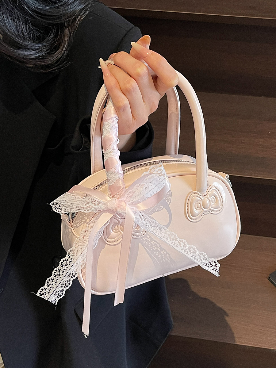 Korean Style Handheld Bowling Bag for Women - Fashionable Versatile Shoulder Crossbody Bag - Simple Casual 2025 Design