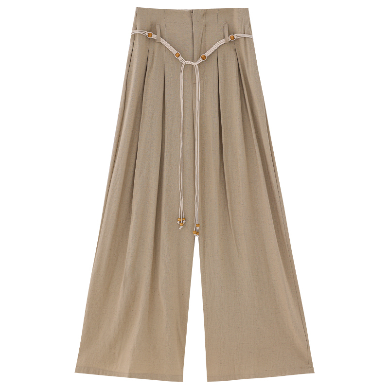 Korean Style Loose Wide-Leg Casual Pants for Women - Summer Pleated Floor-Length Trousers, Trendy 90s Fashion