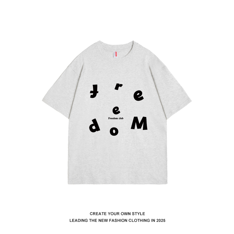 Korean Style Minimalist Letter Print Pure Cotton Short Sleeve T-Shirt for Women - Trendy Casual Summer Top