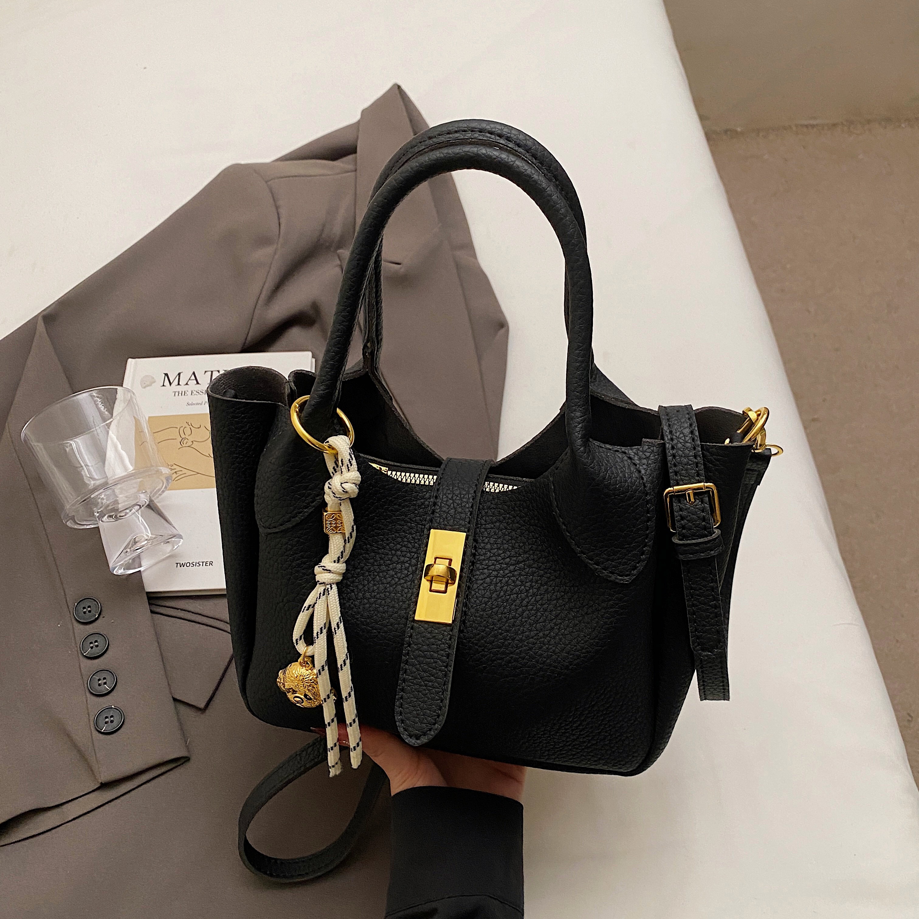 Korean Style Minimalist Versatile Crossbody Bucket Handbag for Women - 2025 Summer High-Quality Commuting Bag