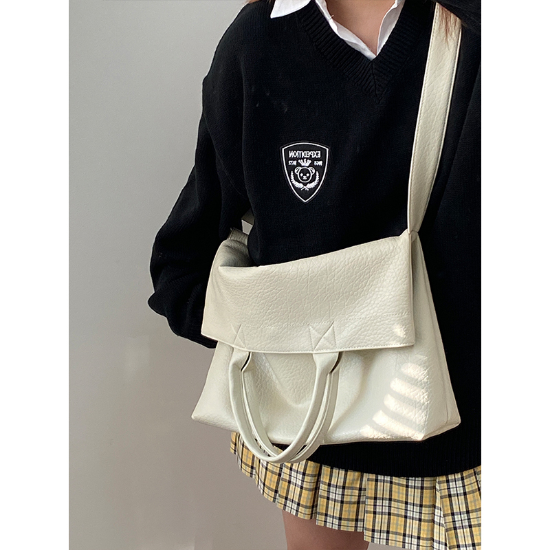 Korean Style Women's Large Capacity Tote Bag - Handheld Commuting Shoulder Crossbody Bag for Everyday Use