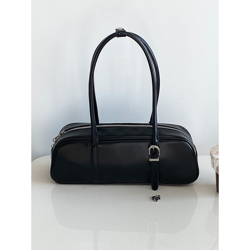 Korean Style Women's Large Capacity Underarm Bag - Simple Commuter Handheld Baguette Bag with High-End Feel