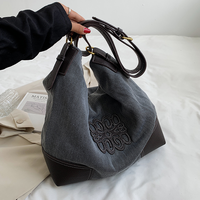 Large Capacity Women's Canvas Bucket Bag - Trendy 2025 Shoulder & Crossbody Bag for Casual, Versatile Style
