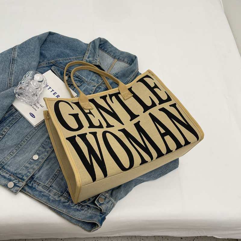 Large Capacity Women's Canvas Tote Bag for Spring & Summer, Stylish Shopping Bag, Perfect for Commuting & Short Trips