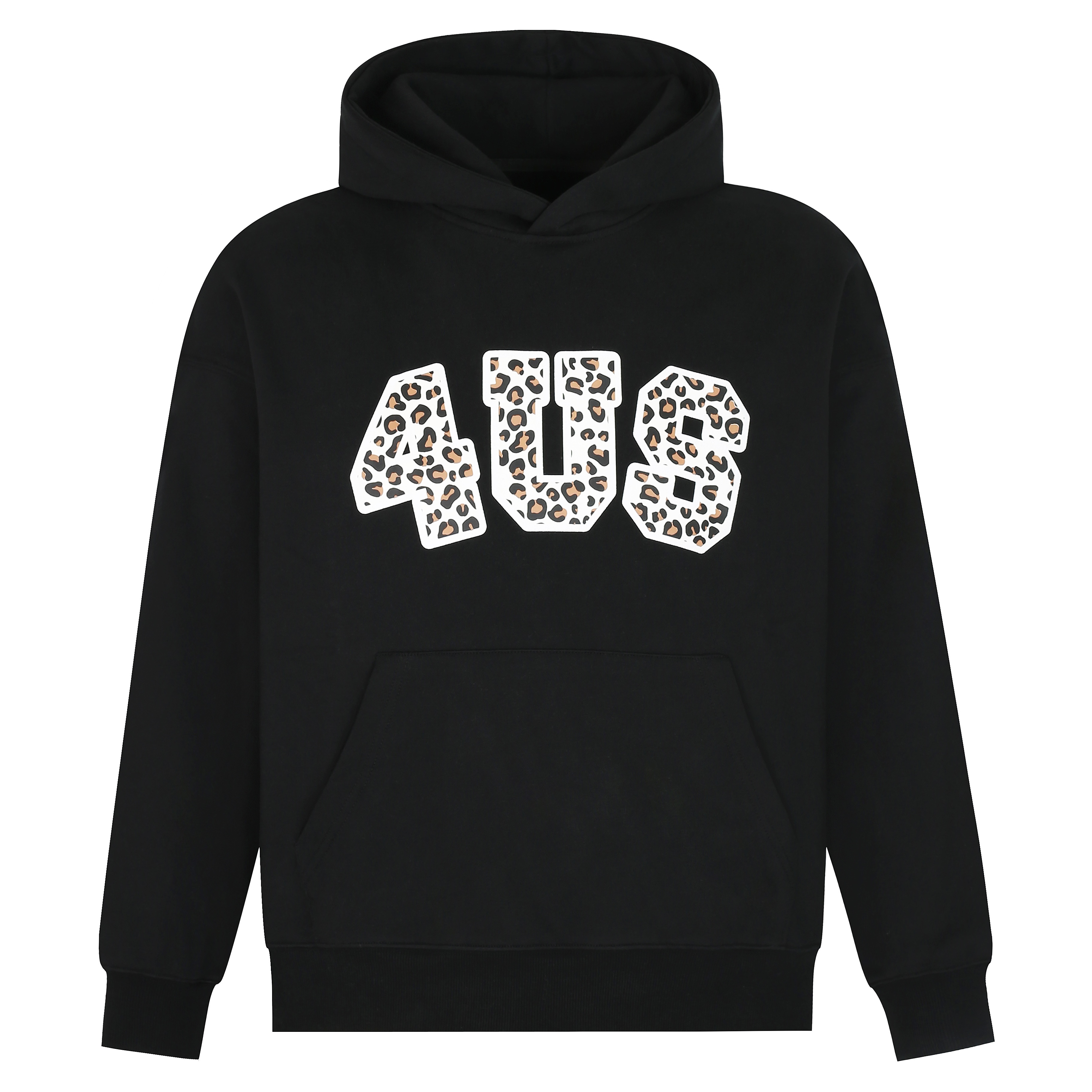 Leopard Print Letter Graphic Hoodie for Men and Women, Trendy Loose Fit for Autumn and Winter, Casual Streetwear Style