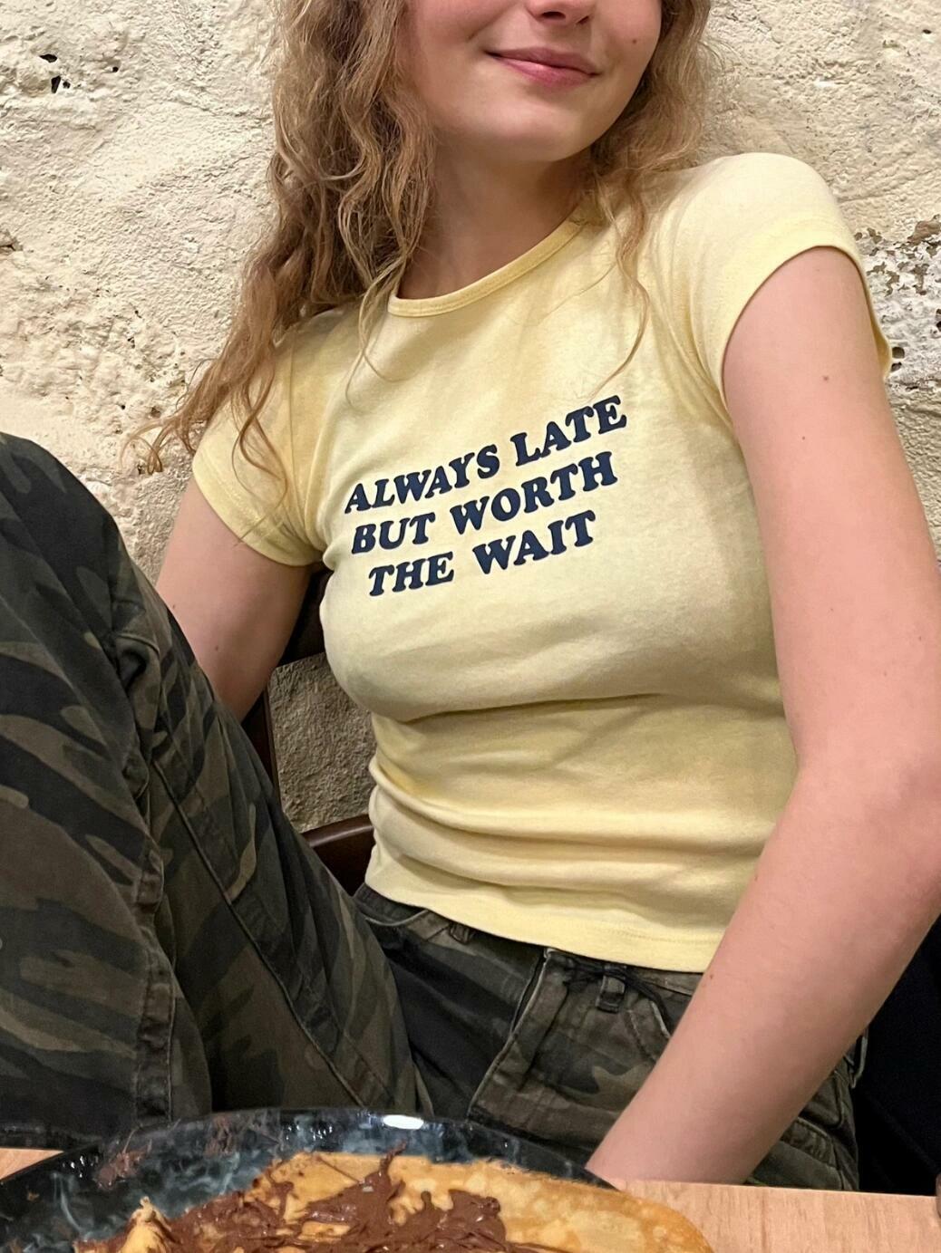 Light Yellow Korean Style Sports Top - Fitted Slim Pure Cotton, High Elastic, Trendy Women's Short Sleeve Design
