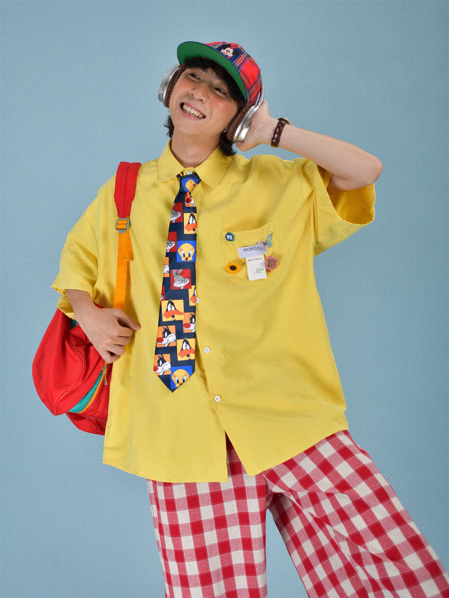 Light Yellow Short Sleeve Shirt for Women - Vintage Loose Fit Korean Style Summer Top - Popular Half Sleeve Design for Students