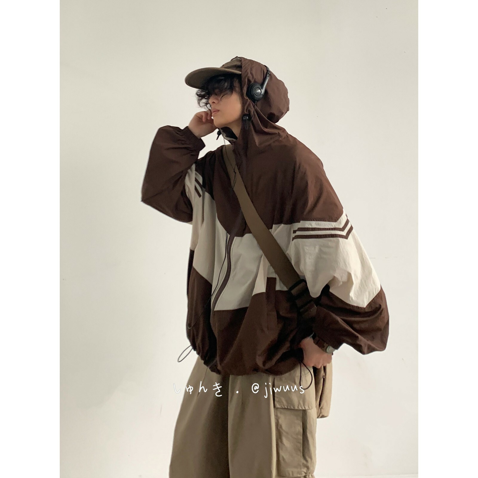 Lightweight Color-Blocked Hooded Sun Protection Jacket for Men and Women - Japanese Retro Outdoor Work Coat, Breathable Summer Style