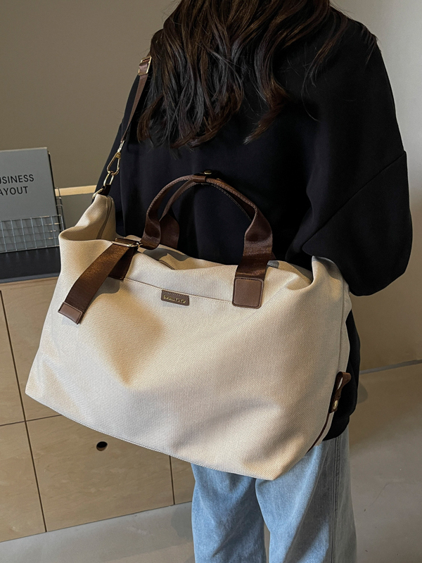 Lightweight Large Capacity Canvas Travel Bag for Women - Commuting, Fitness, and Short-Distance Outing Tote