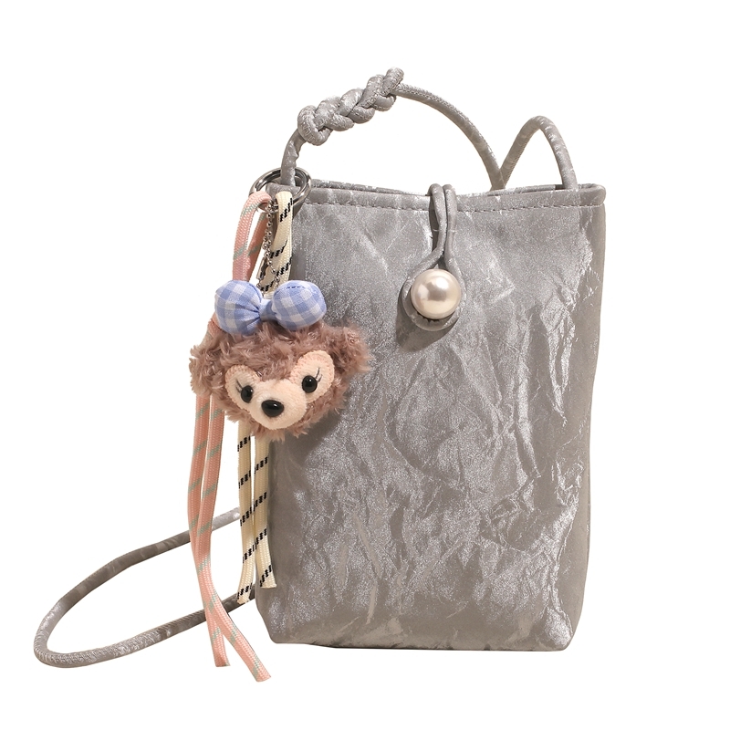 Lightweight Silver Mini Crossbody Phone Bag for Women - Summer 2025 Chinese Style Fashion Accessory