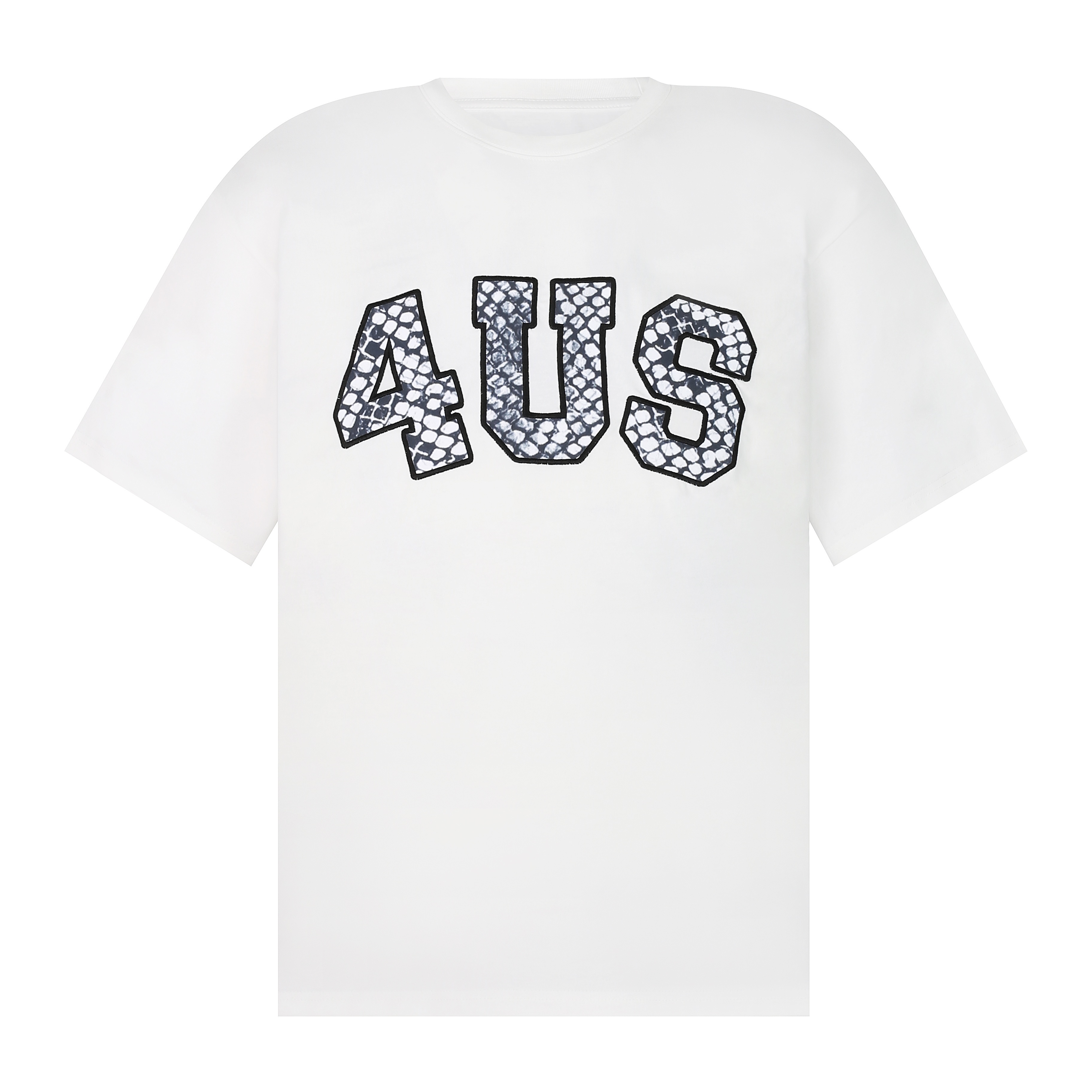 Loose Fit Short Sleeve T-Shirt with Snake Pattern and Embroidered Letters - Spring Summer National Trend for Couples