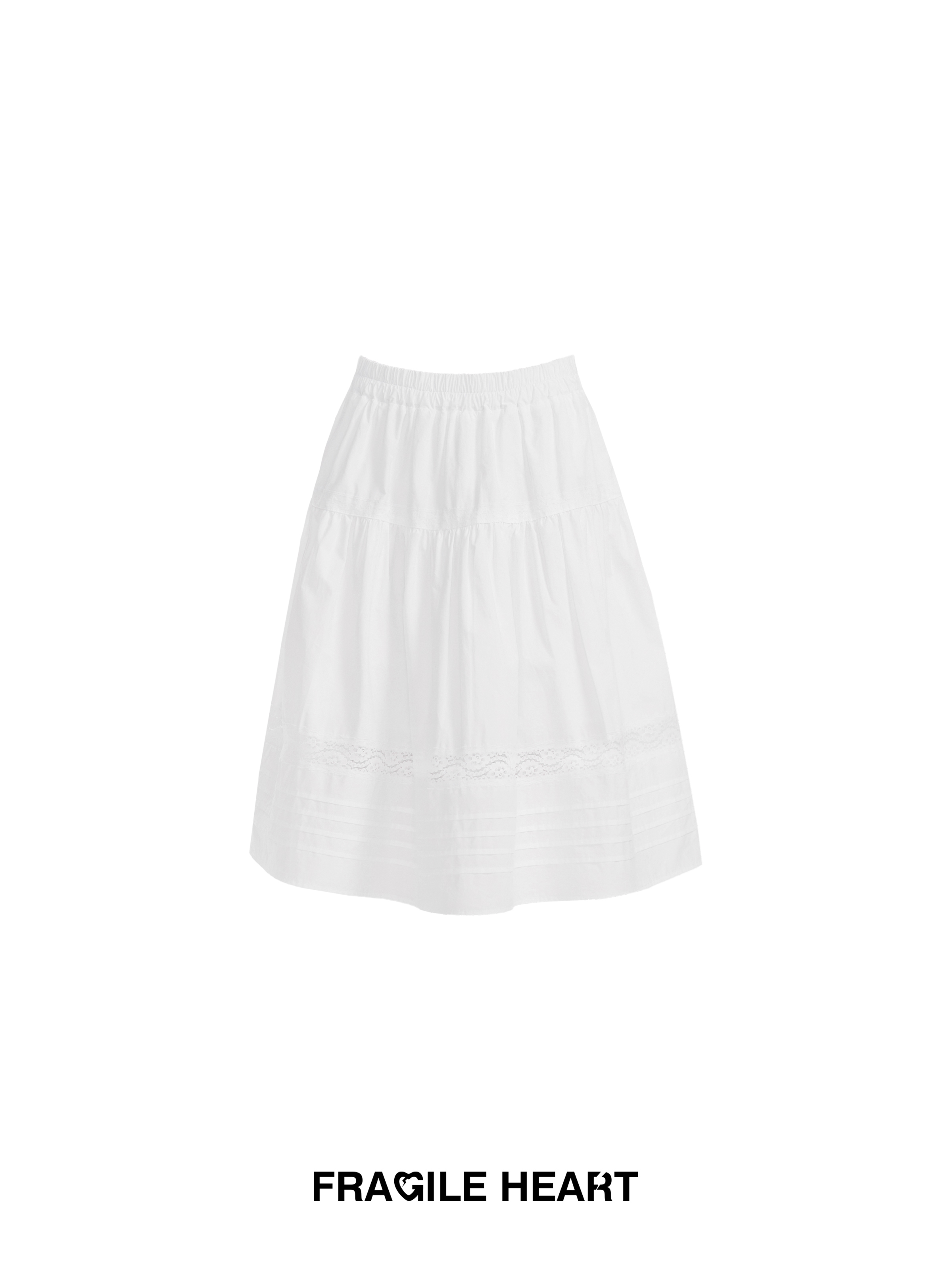 Love Journal White Lace Midi Skirt - Summer Cake Skirt, Feminine Style, Elegant Lace Design, Perfect for 90s & Y2K Fashion