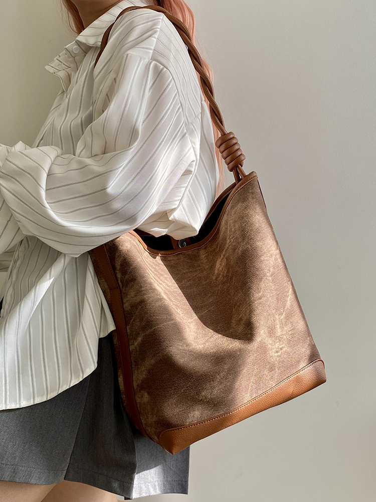 Melard Retro Commuting Tote Bag for Women - Large Handheld Shoulder Bag, 2025 Niche Design, Vintage Style
