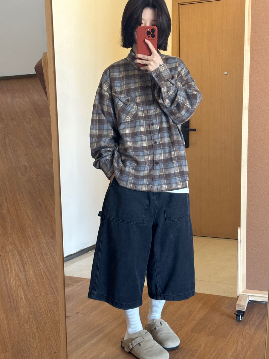 Men's Casual Plaid Long Sleeve Shirt - Versatile Spring Jacket for Couples, Trendy Regular Fit for Everyday Style
