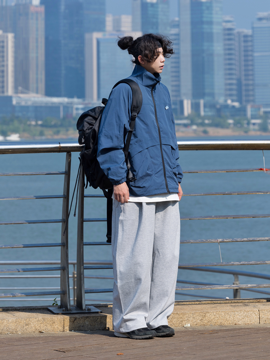 Men's Gray Casual Wide-Leg Sweatpants - Trendy Curved Blade Design for Sports & Everyday Wear, Perfect for Y2K Style