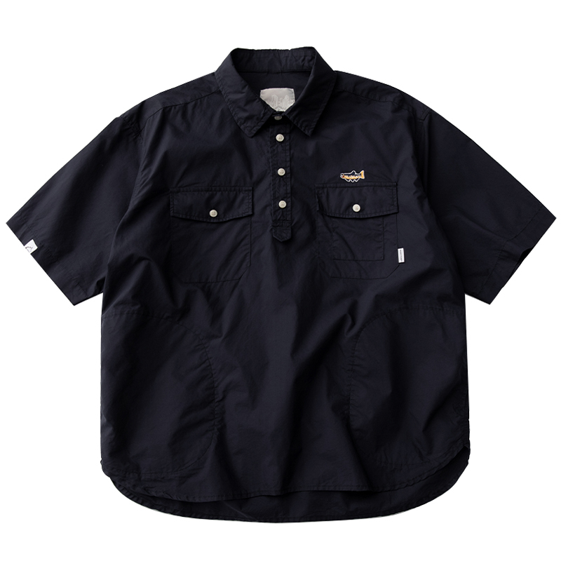 Men's Japanese Retro Summer Workwear Polo Shirt - Trendy Casual Half-Sleeve T-Shirt for 90s Inspired Style