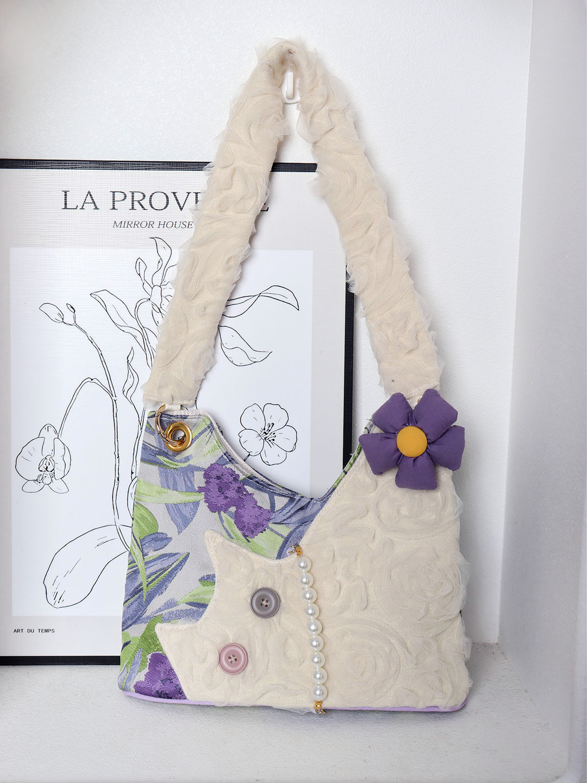 Mini Cute Chiffon Cat Underarm Crossbody Bag in Purple Iris - Spring Summer Fashion Accessory for Trendy Outfits