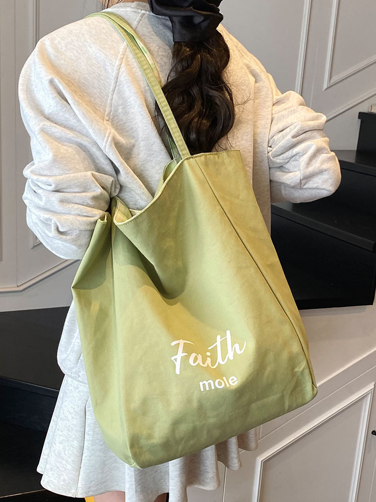 Minimalist Casual Canvas Shoulder Bag for Women - Large Capacity Tote for College Students - Summer 2025 Fashion